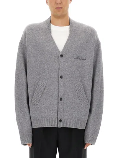 Acne Studios V-neck Cardigan In Gray