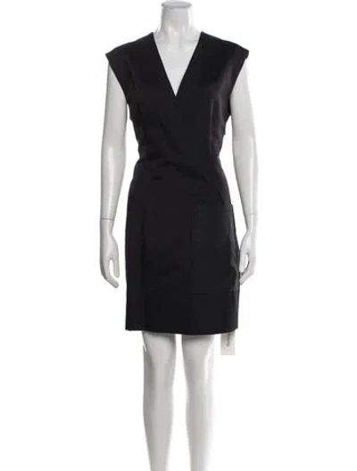 Pre-owned Acne Studios V-neck Knee-length Dress In Blue