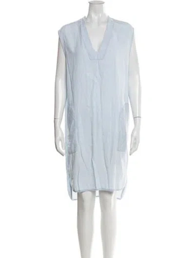 Pre-owned Acne Studios V-neck Knee-length Dress In Blue
