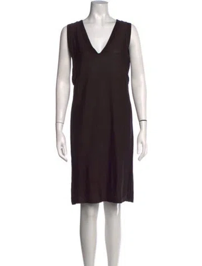Pre-owned Acne Studios V-neck Knee-length Dress In Brown
