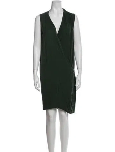 Pre-owned Acne Studios V-neck Knee-length Dress In Green