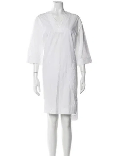 Pre-owned Acne Studios V-neck Knee-length Dress In White