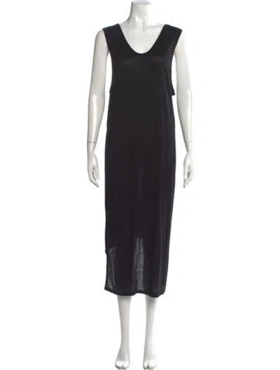 Pre-owned Acne Studios V-neck Long Dress In Black