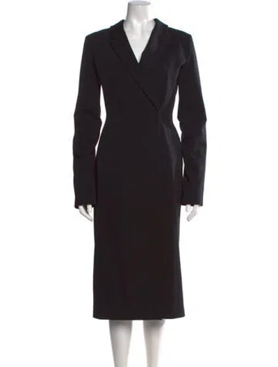Pre-owned Acne Studios V-neck Long Dress In Black