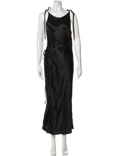 Pre-owned Acne Studios V-neck Long Dress In Black