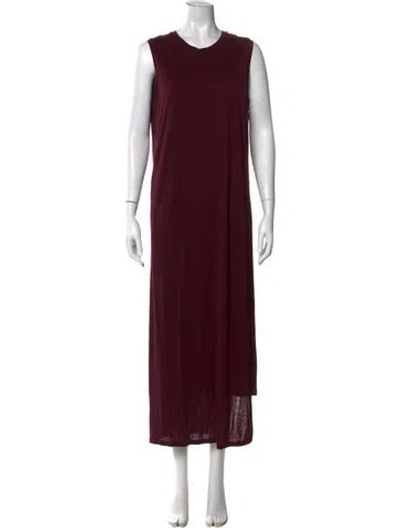 Pre-owned Acne Studios V-neck Long Dress In Burgundy