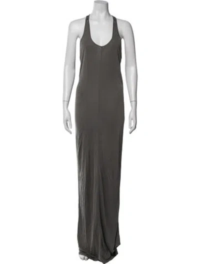 Pre-owned Acne Studios V-neck Long Dress In Grey