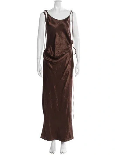 Pre-owned Acne Studios V-neck Long Dress In Orange