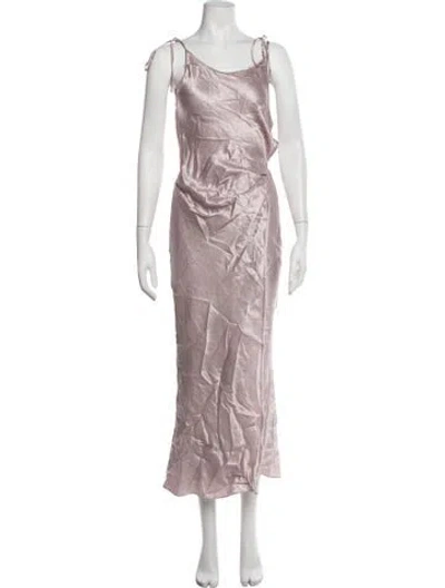 Pre-owned Acne Studios V-neck Long Dress W/ Tags In Pink
