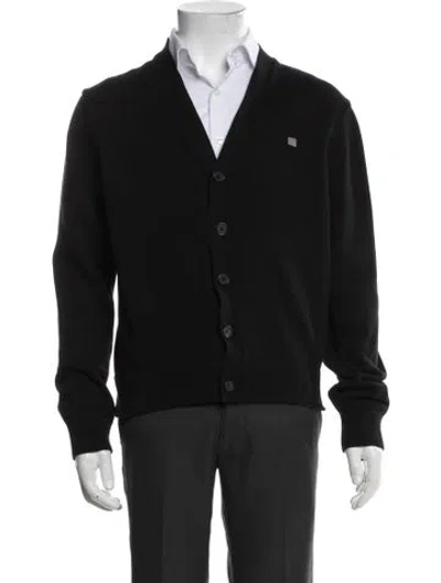 Pre-owned Acne Studios V-neck Long Sleeve Cardigan In Black