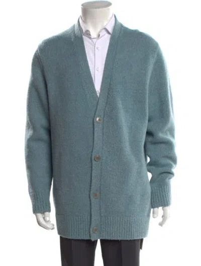 Pre-owned Acne Studios V-neck Long Sleeve Cardigan In Blue