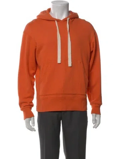 Pre-owned Acne Studios V-neck Long Sleeve Hoodie In Orange
