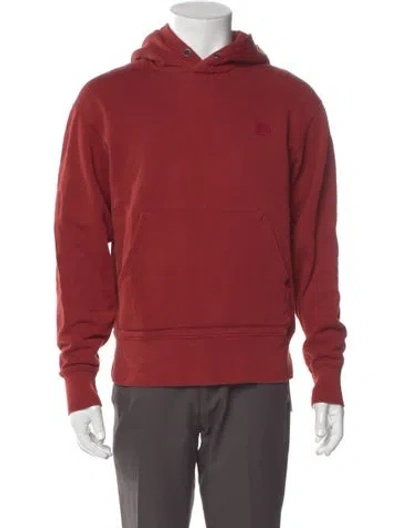 Pre-owned Acne Studios V-neck Long Sleeve Hoodie In Red