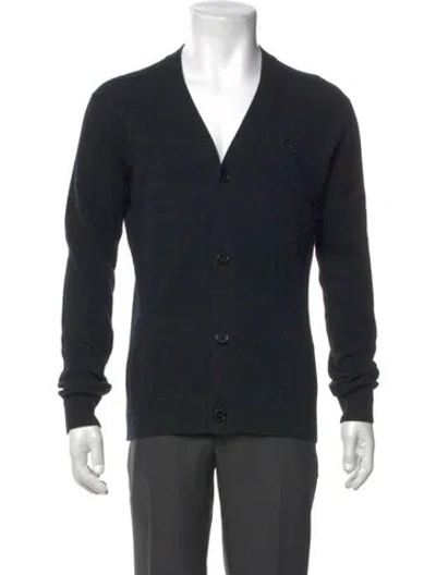 Pre-owned Acne Studios V-neck Long Sleeve Sweatshirt In Blue