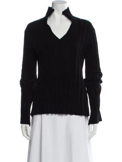 Pre-owned Acne Studios V-neck Long Sleeve Top In Black
