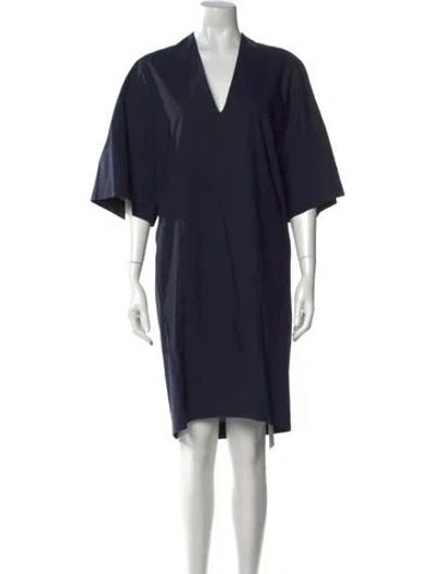Pre-owned Acne Studios V-neck Midi Length Dress In Black