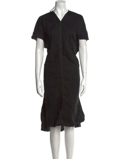 Pre-owned Acne Studios V-neck Midi Length Dress In Black
