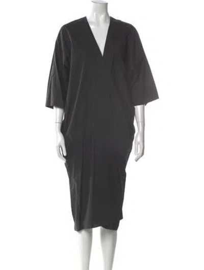 Pre-owned Acne Studios V-neck Midi Length Dress In Brown