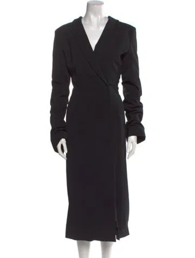 Pre-owned Acne Studios V-neck Midi Length Dress W/ Tags In Black
