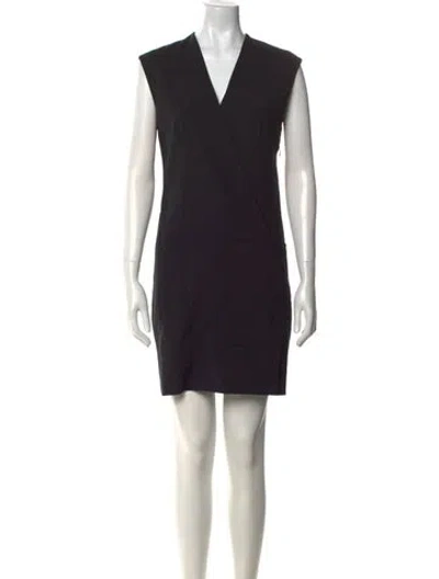 Pre-owned Acne Studios V-neck Mini Dress In Black