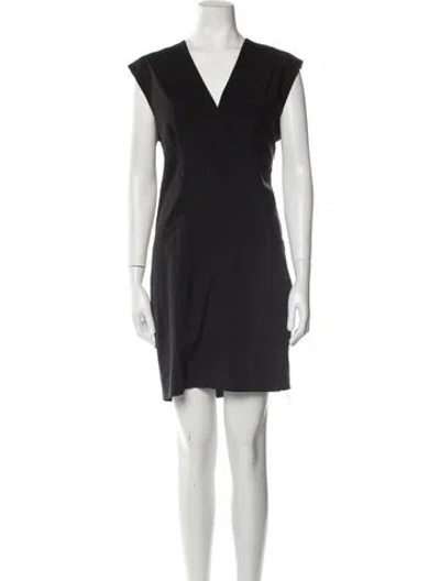 Pre-owned Acne Studios V-neck Mini Dress In Black
