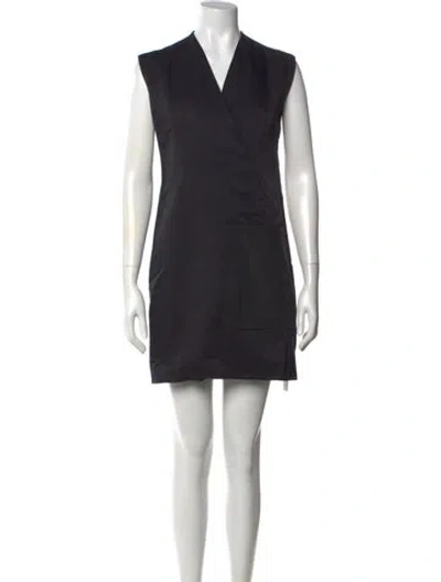 Pre-owned Acne Studios V-neck Mini Dress In Black