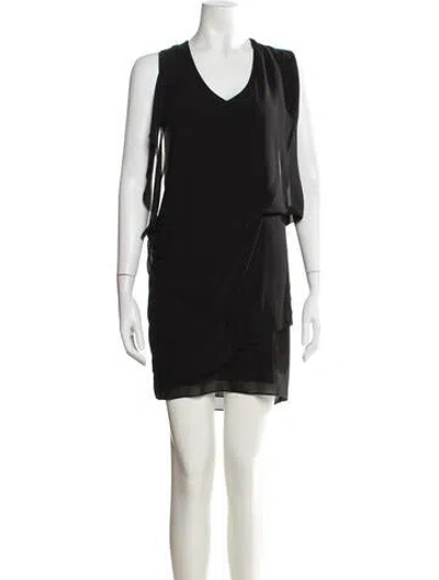 Pre-owned Acne Studios V-neck Mini Dress In Black
