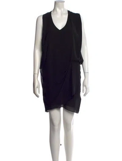 Pre-owned Acne Studios V-neck Mini Dress In Black