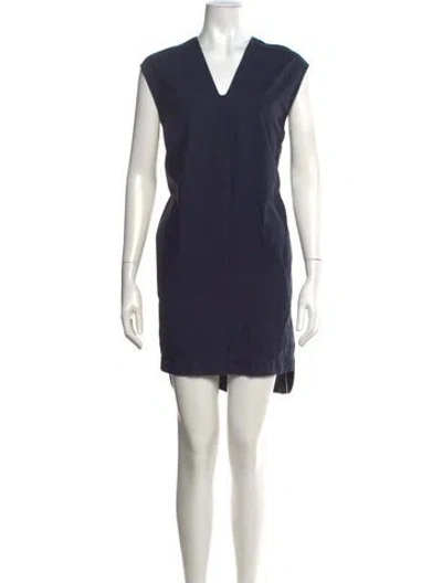 Pre-owned Acne Studios V-neck Mini Dress In Blue