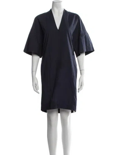 Pre-owned Acne Studios V-neck Mini Dress In Blue
