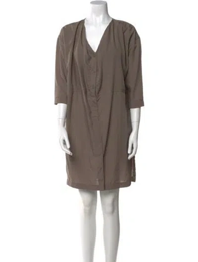 Pre-owned Acne Studios V-neck Mini Dress In Gray