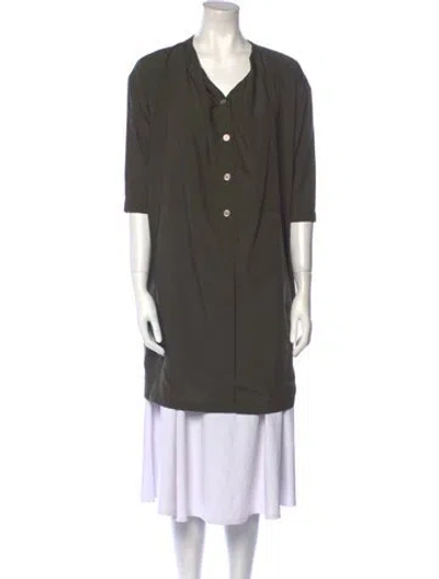 Pre-owned Acne Studios V-neck Mini Dress In Green