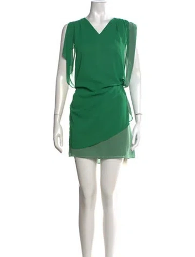 Pre-owned Acne Studios V-neck Mini Dress In Green