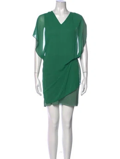 Pre-owned Acne Studios V-neck Mini Dress In Green