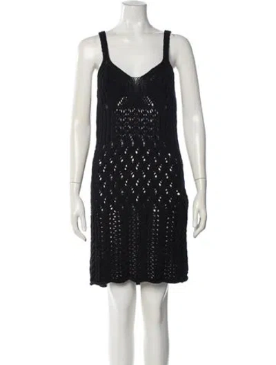 Pre-owned Acne Studios V-neck Mini Dress W/ Tags In Green