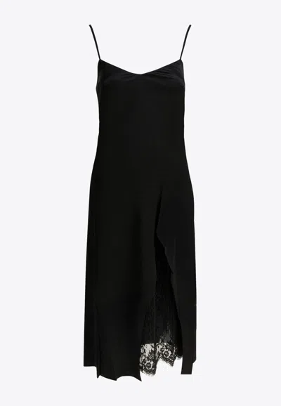 Acne Studios V-neck Satin Slip Dress In Black