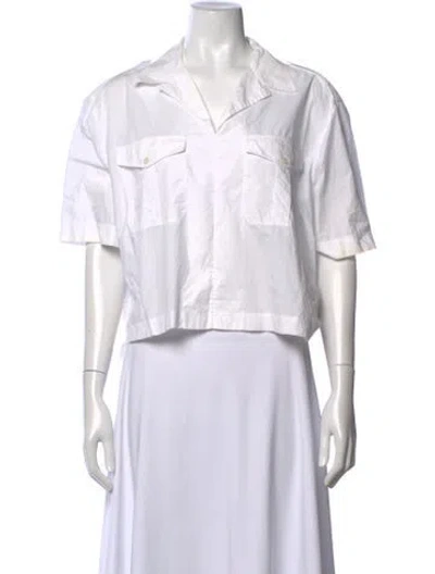 Pre-owned Acne Studios V-neck Short Sleeve Top In White