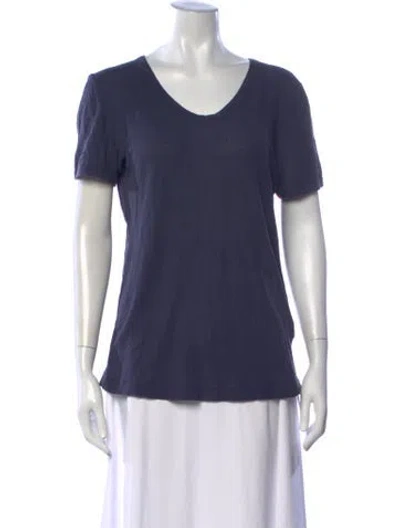 Pre-owned Acne Studios V-neck Short Sleeve T-shirt In Blue