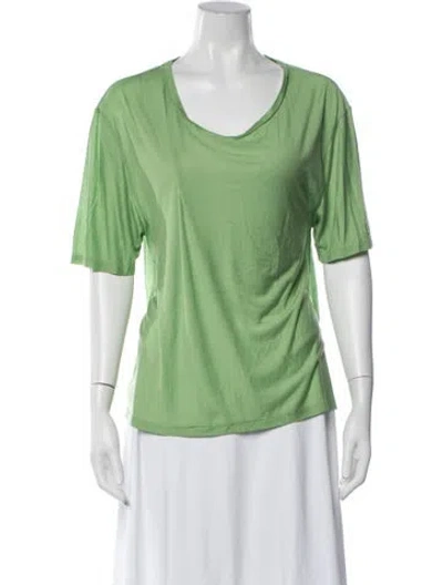 Pre-owned Acne Studios V-neck Short Sleeve T-shirt In Green