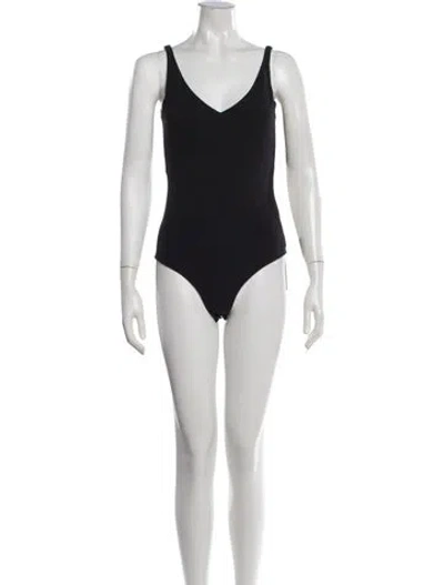 Pre-owned Acne Studios V-neck Sleeveless Bodysuit In Black