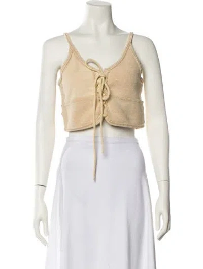 Pre-owned Acne Studios V-neck Sleeveless Crop Top In Blue