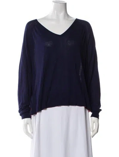 Pre-owned Acne Studios V-neck Sweater In Blue