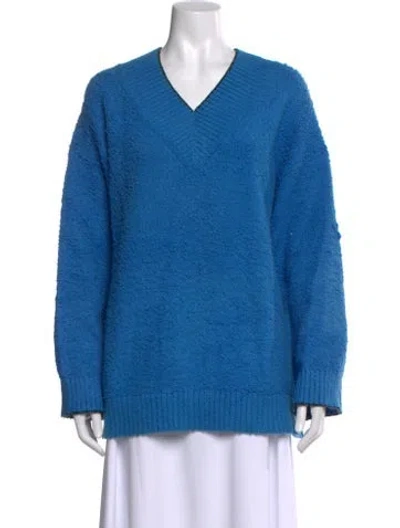 Pre-owned Acne Studios V-neck Sweater In Blue