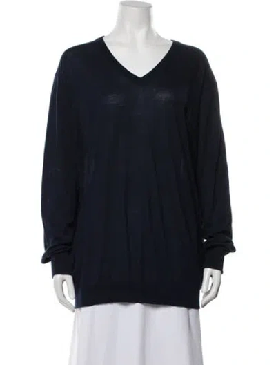 Pre-owned Acne Studios V-neck Sweater In Blue