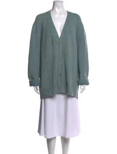 Pre-owned Acne Studios V-neck Sweater In Blue/green