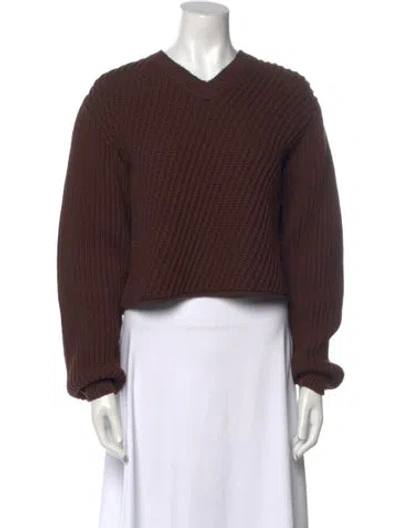 Pre-owned Acne Studios V-neck Sweater In Brown