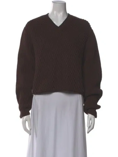 Pre-owned Acne Studios V-neck Sweater In Brown