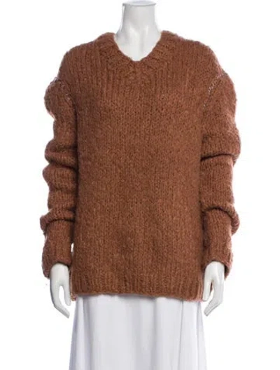Pre-owned Acne Studios V-neck Sweater In Brown