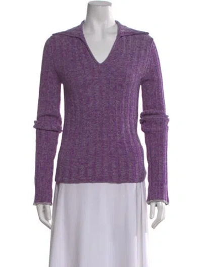 Pre-owned Acne Studios V-neck Sweater In Purple