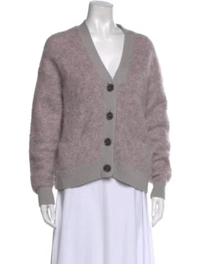 Pre-owned Acne Studios V-neck Sweater In Purple